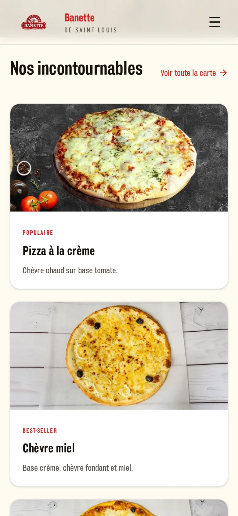Site Banette sur mobile - Nos incontournables