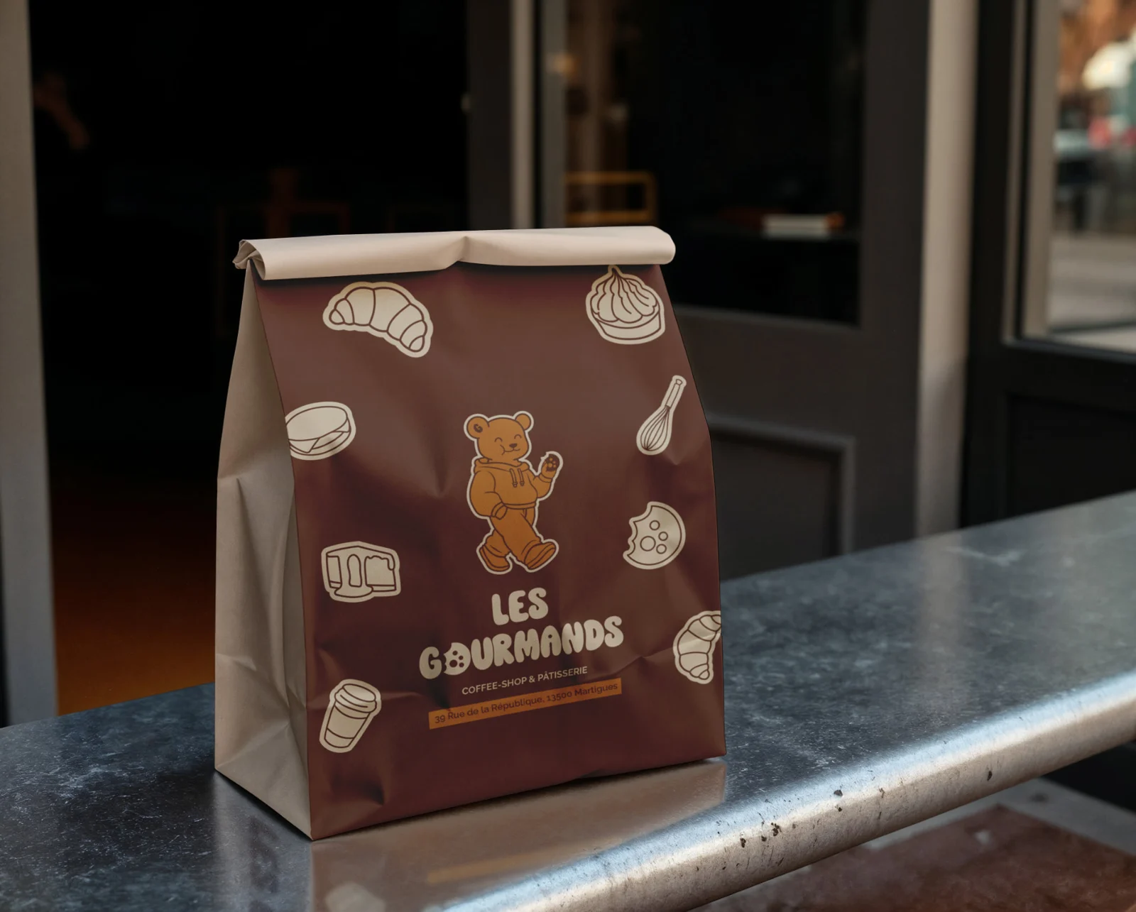 Sac Les Gourmands avec les illustrations et la mascotte