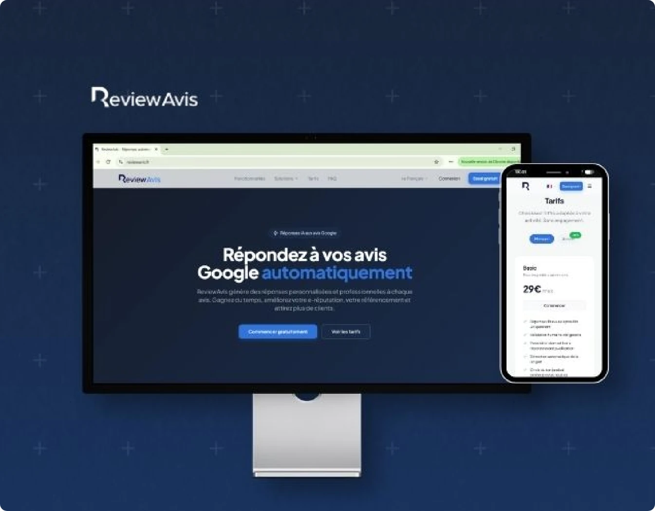 Projet suivant - Review Avis, site internet réalisé par Binary