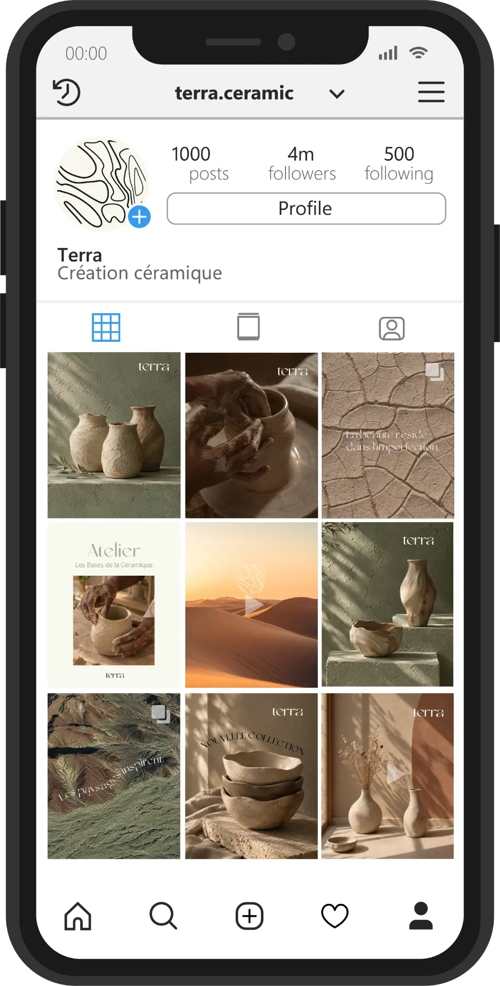 Profil Instagram terra.ceramic de la marque Terra